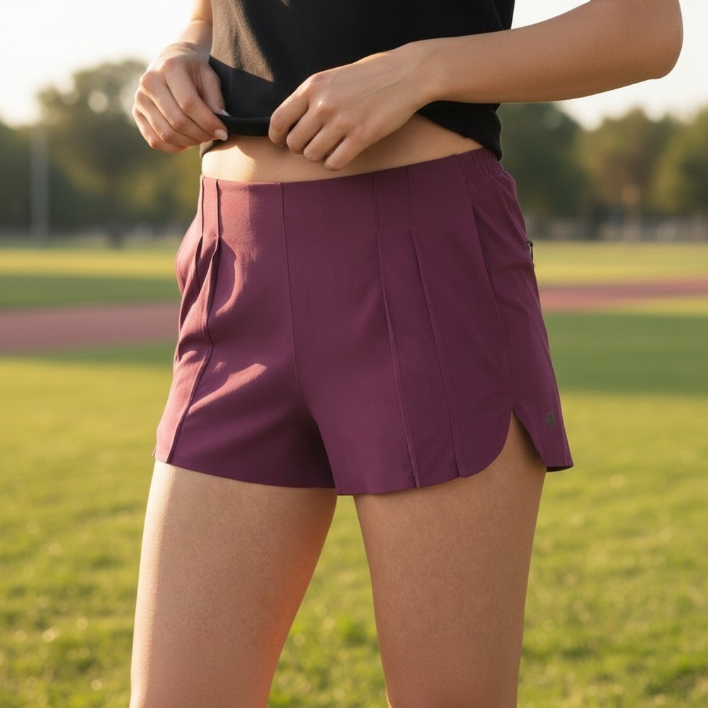 Lululemon &go Endeavor Pleated Women's‎ Shorts Size 12 Grape Purple
